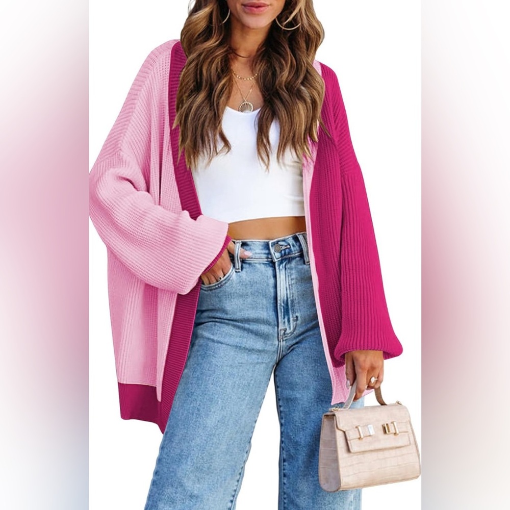 Beautiful Oversized Colorblock Cardigan